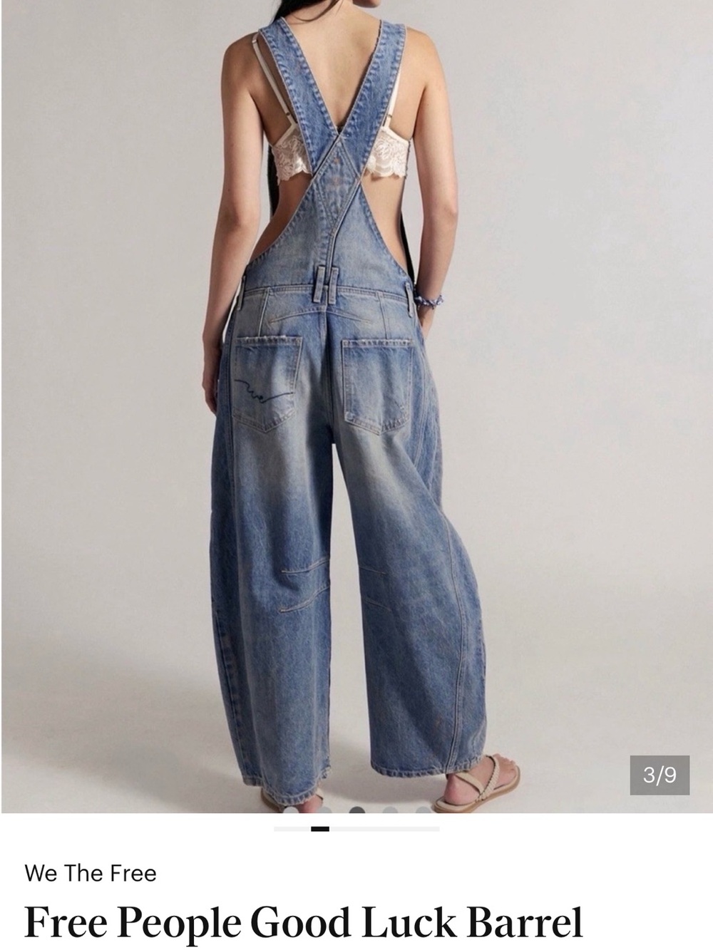 NWT Free People We The Free Good Luck Barrel Overalls Size XL - Picture 4 of 10